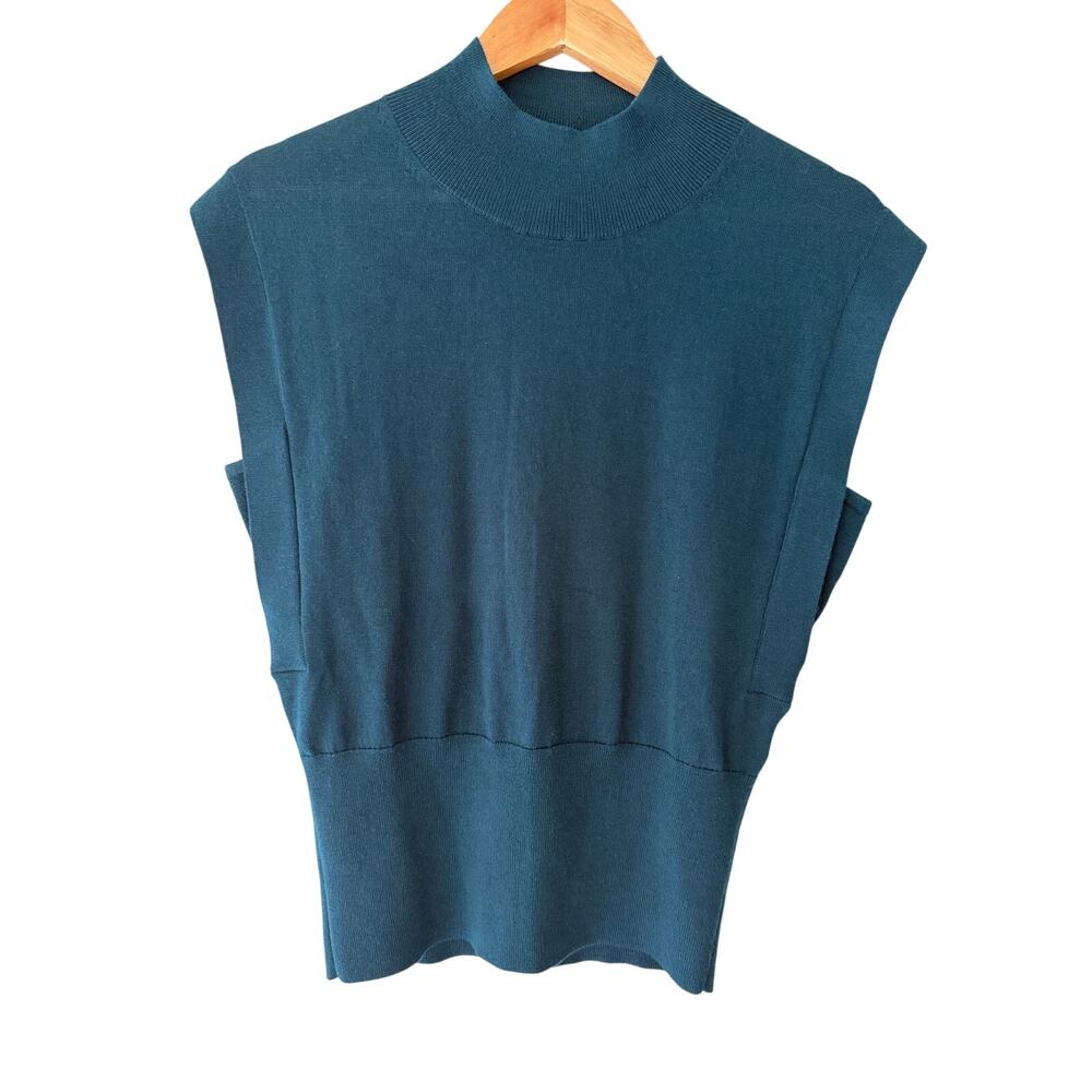 Banana Republic 100% Merino Wool Teal Mock Neck Sweater Small